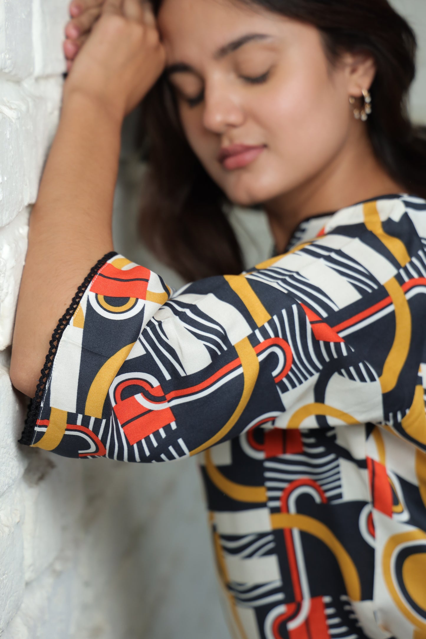 Loopy Line Cotton Rayon Top Set