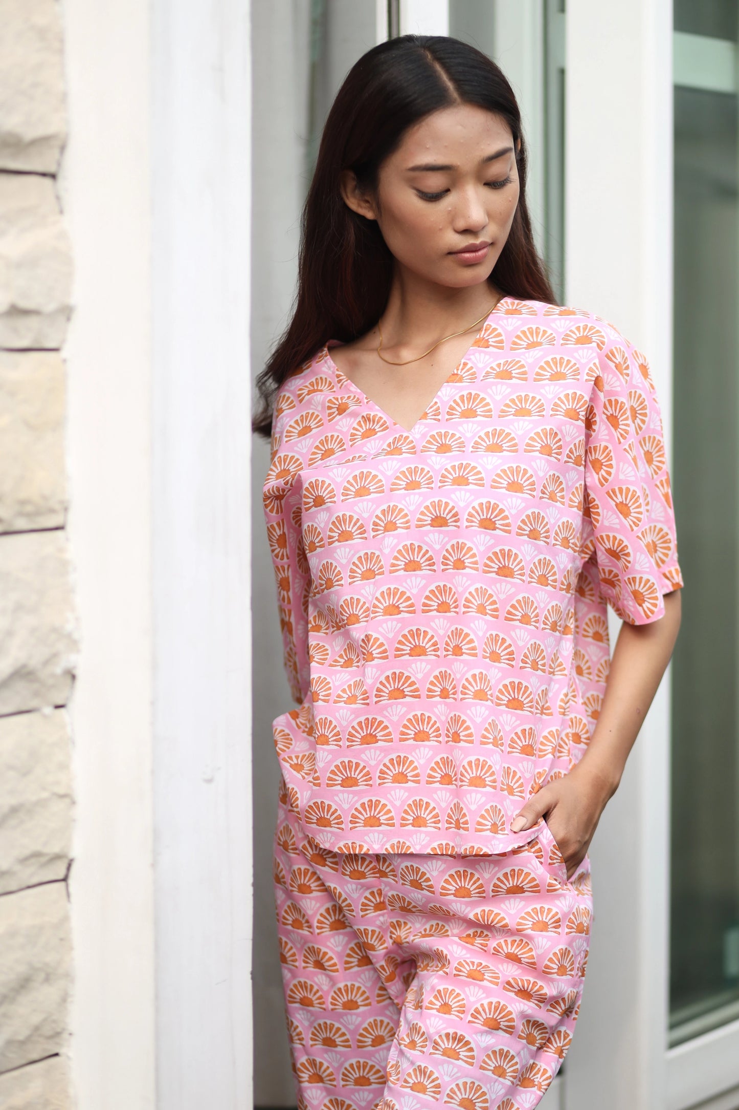 Pink Sunset Cotton Lounge Set