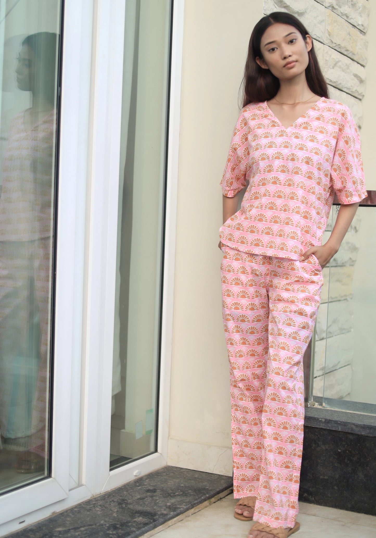 Pink Sunset Cotton Lounge Set