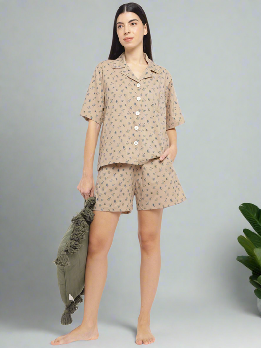 Dune Oversized Shirt & Shorts Set (Cotton)