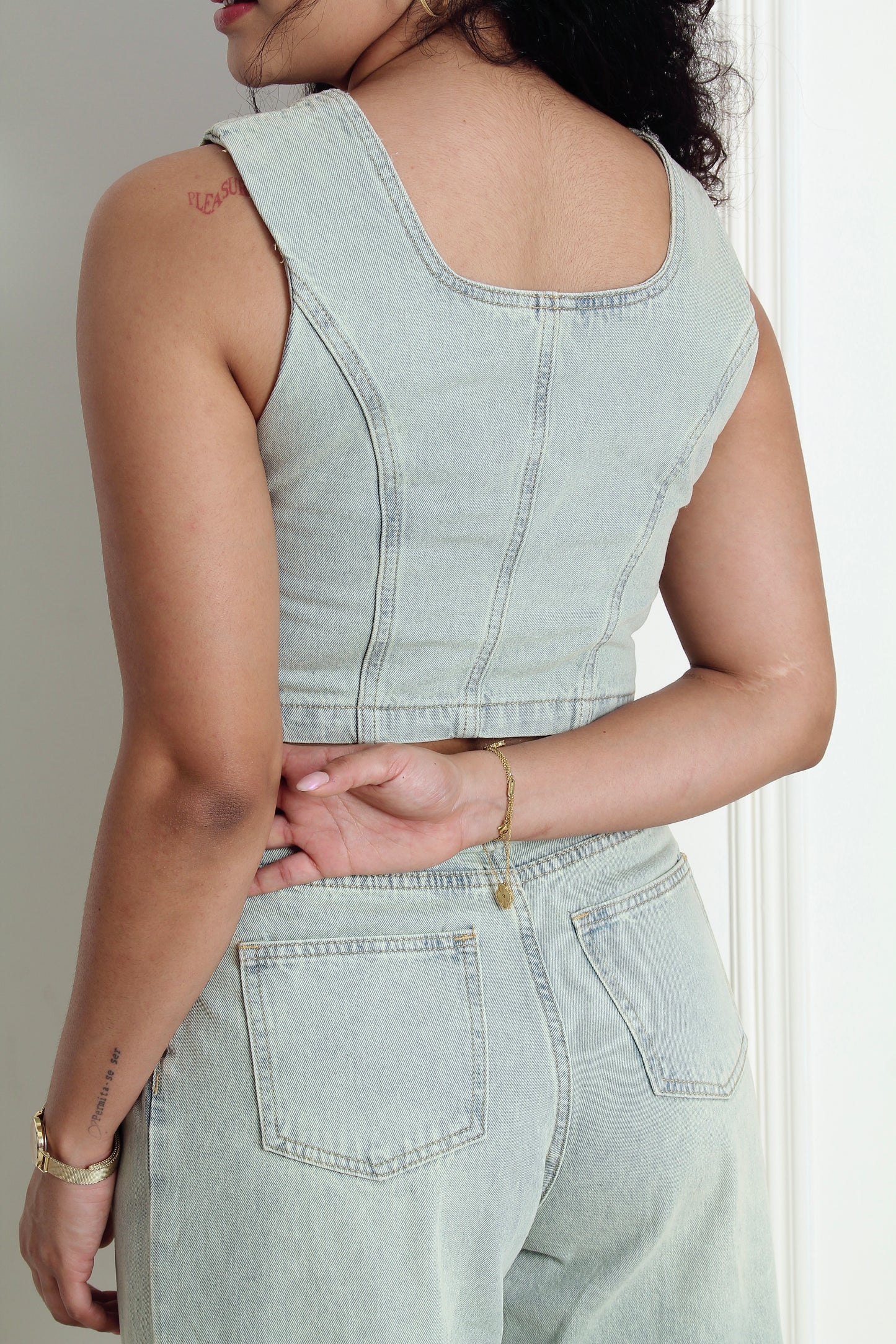 Asian Denim Coord Set