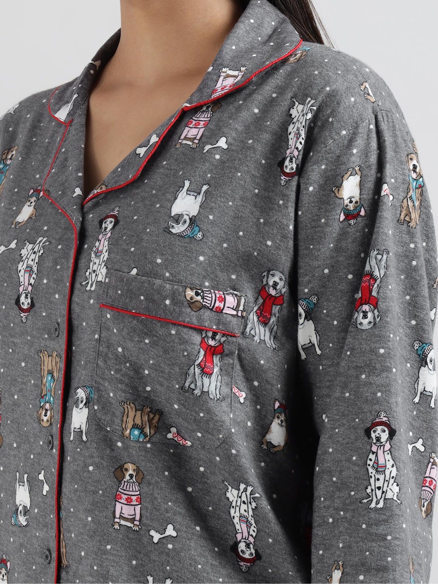 Doggo Cotton Flannel Shirt Pyjama Set š¾