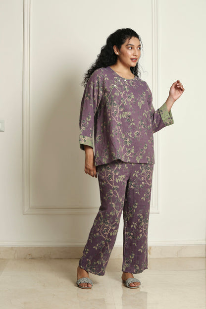 Garden Kimono Set (Purple)