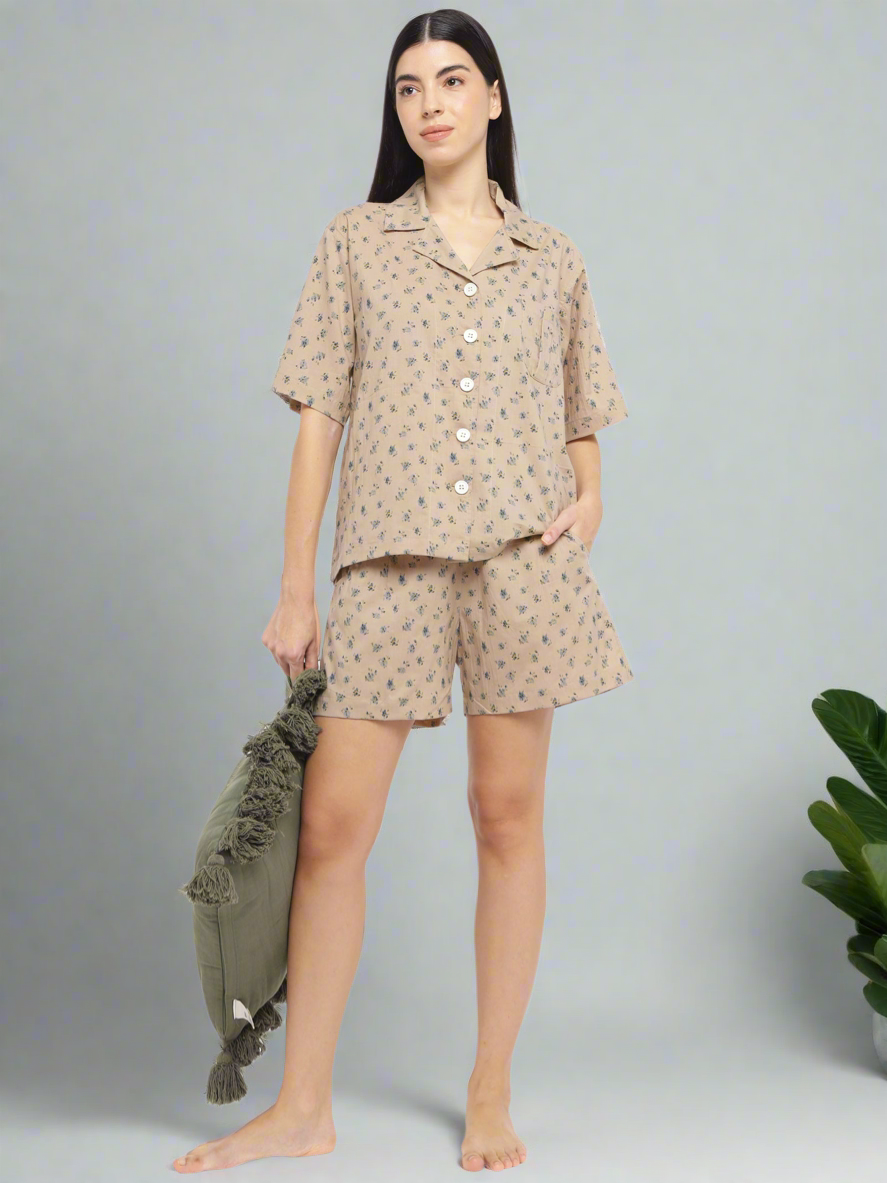 Dune Oversized Shirt & Shorts Set (Cotton)