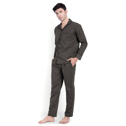 Olive Shirt Pyjama Set