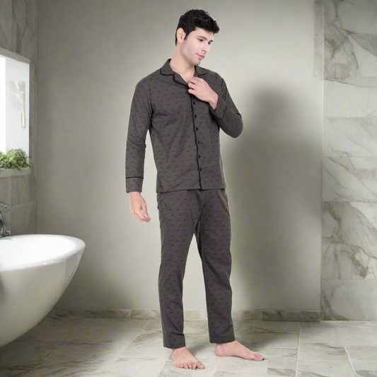 Olive Shirt Pyjama Set