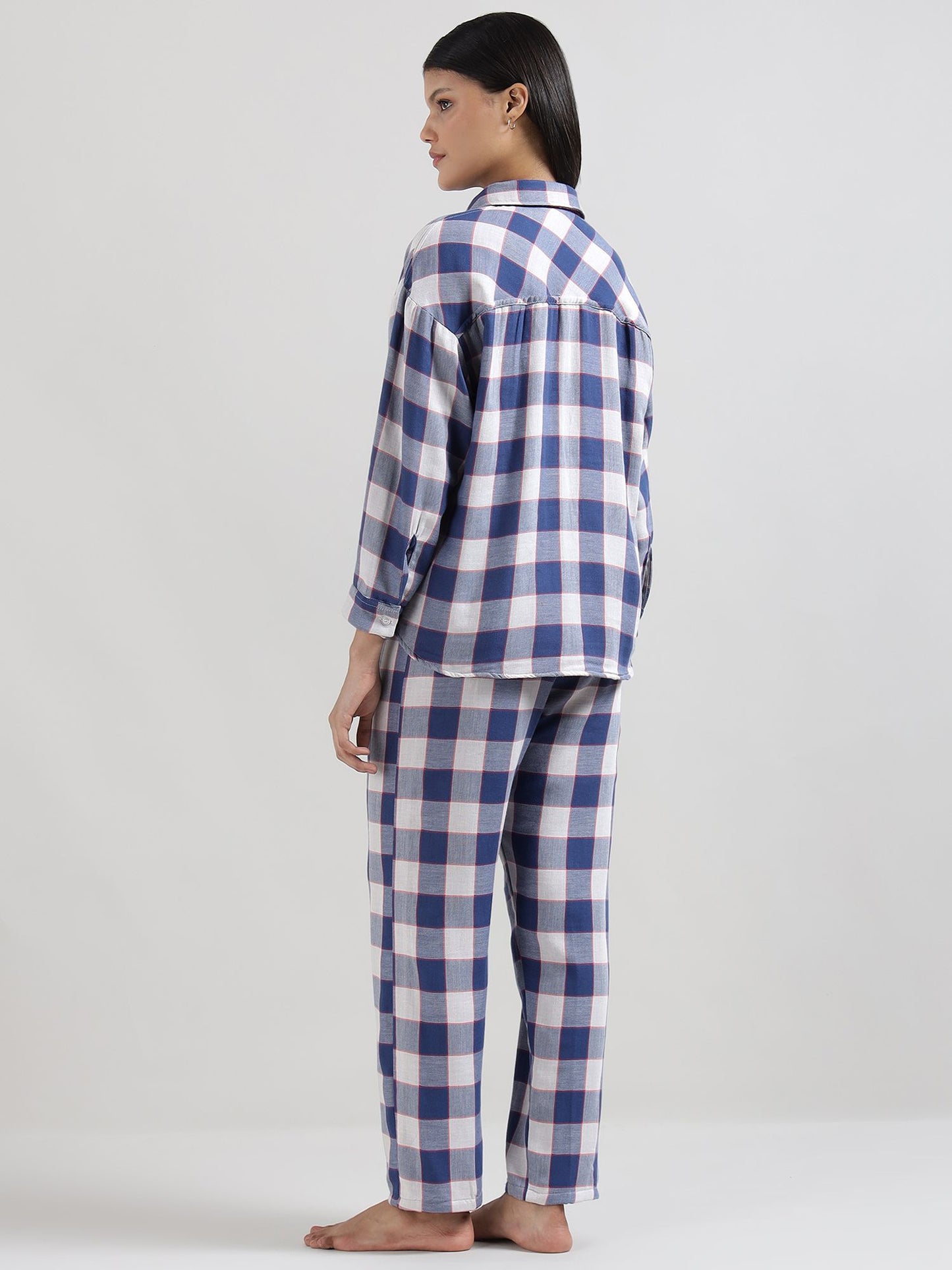 Blue Buffalo Checkered Reversible Shirt Pyjama Set