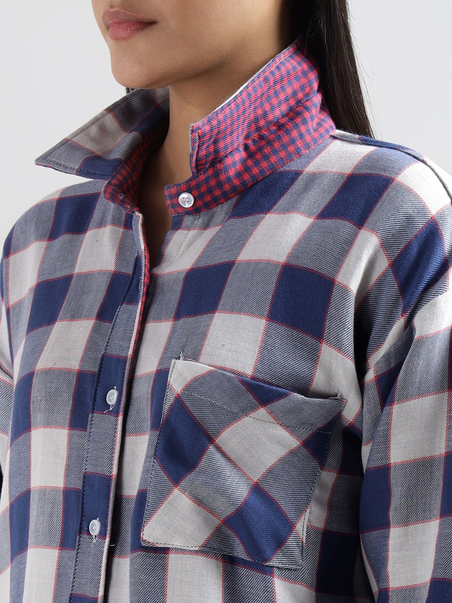 Blue Buffalo Checkered Reversible Shirt Pyjama Set