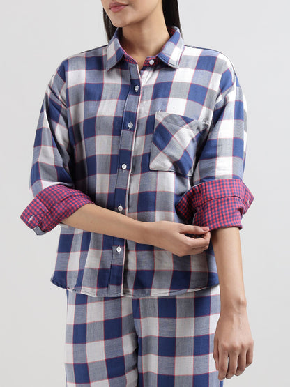 Blue Buffalo Checkered Reversible Shirt Pyjama Set