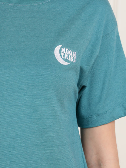Cotton Teal Tshirt & Pajama Set - Stretchable