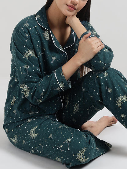 Lunar Cotton Flannel Shirt Pyjama Set