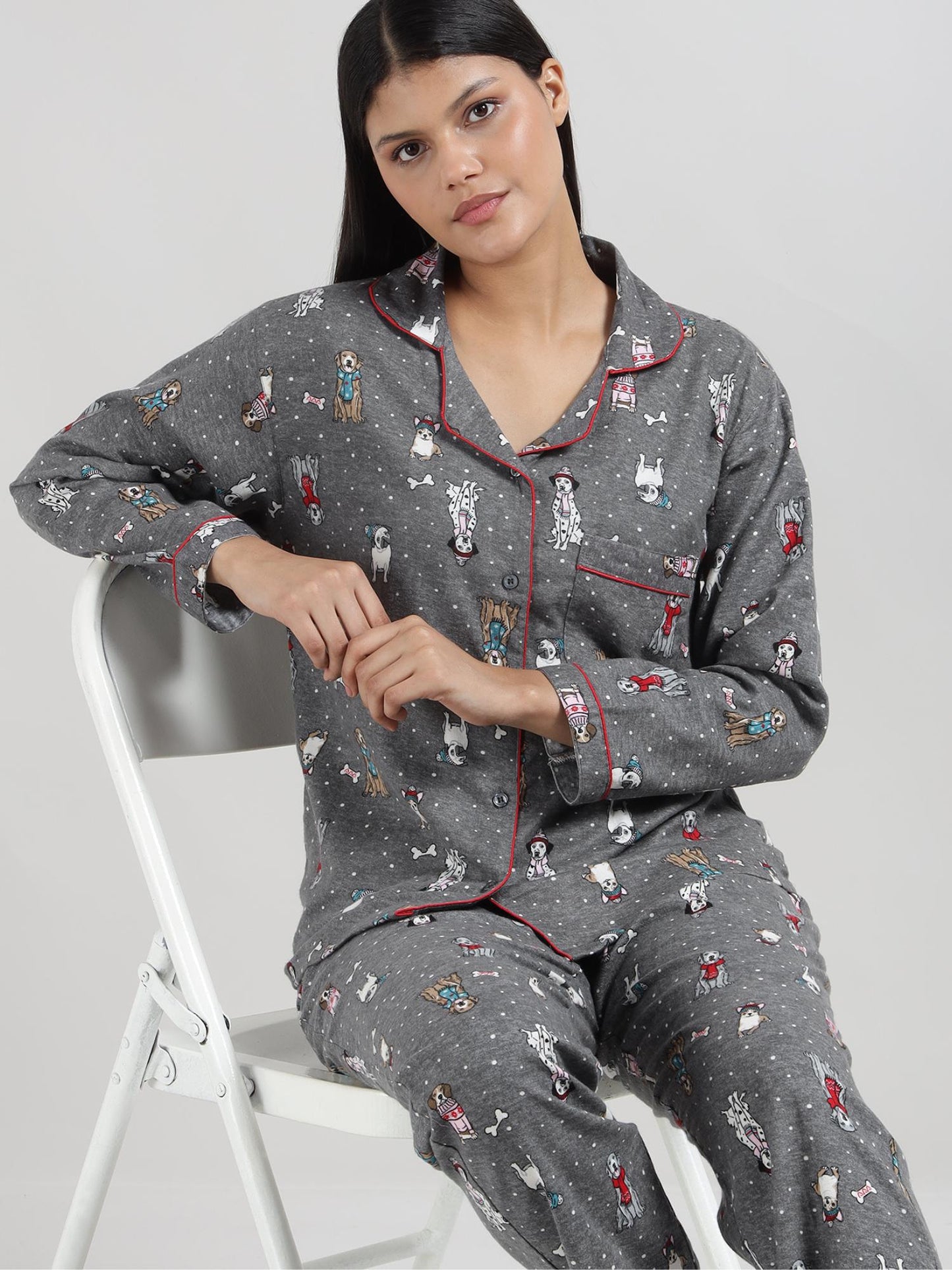 Doggo Cotton Flannel Shirt Pyjama Set 🐾