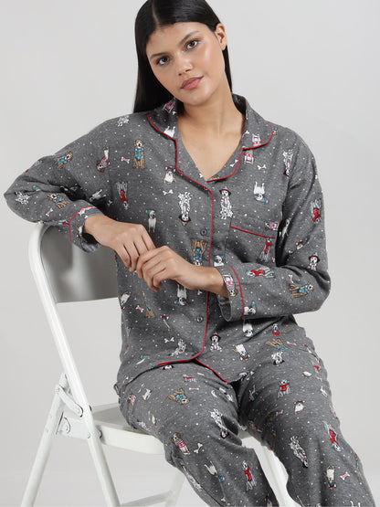 Doggo Cotton Flannel Shirt Pyjama Set 🐾