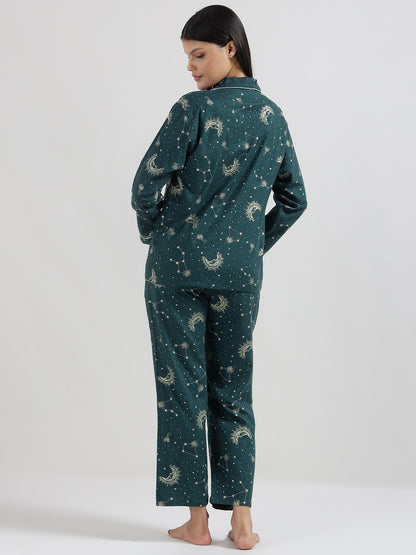 Lunar Cotton Flannel Shirt Pyjama Set