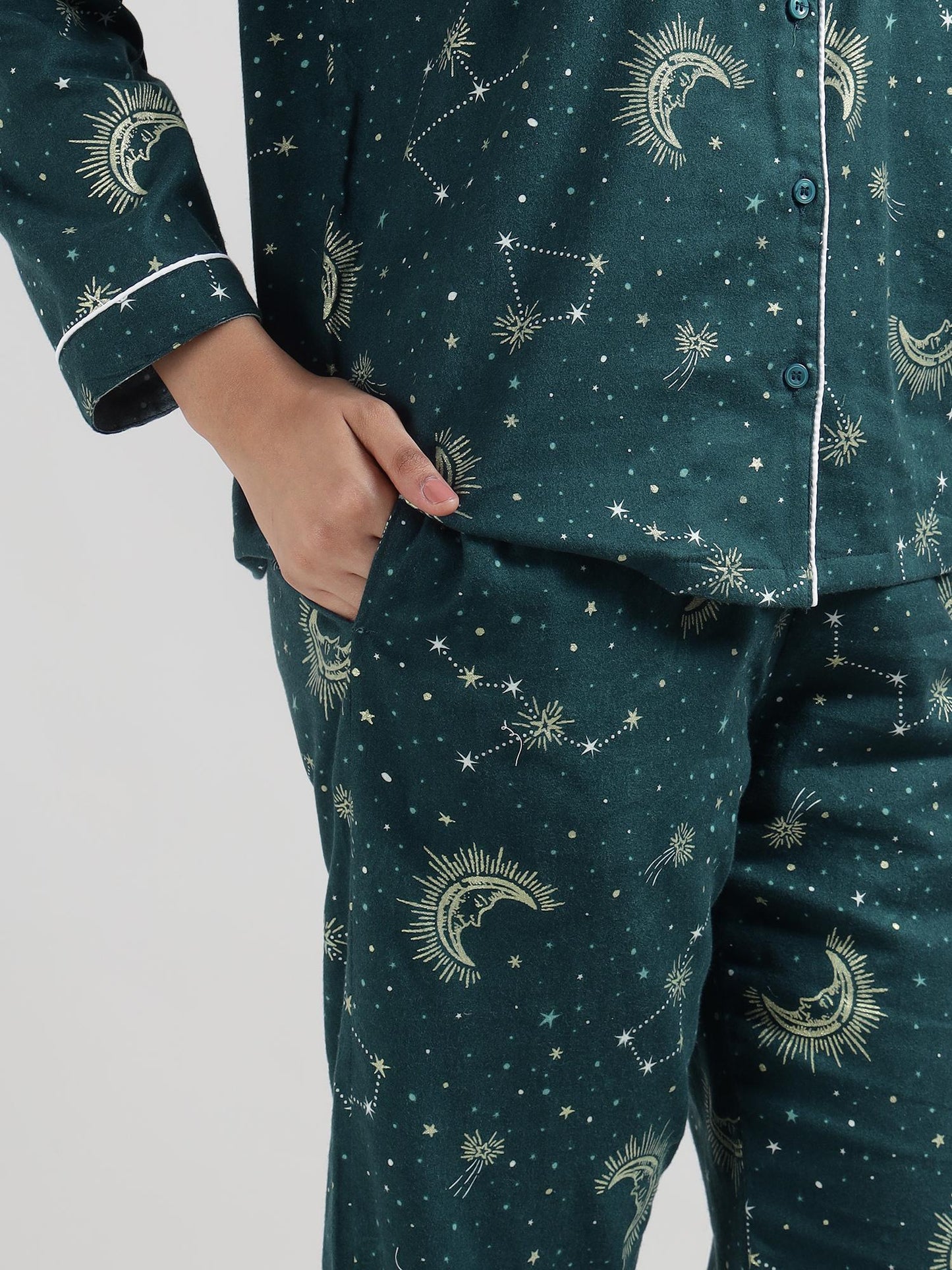 Lunar Cotton Flannel Shirt Pyjama Set