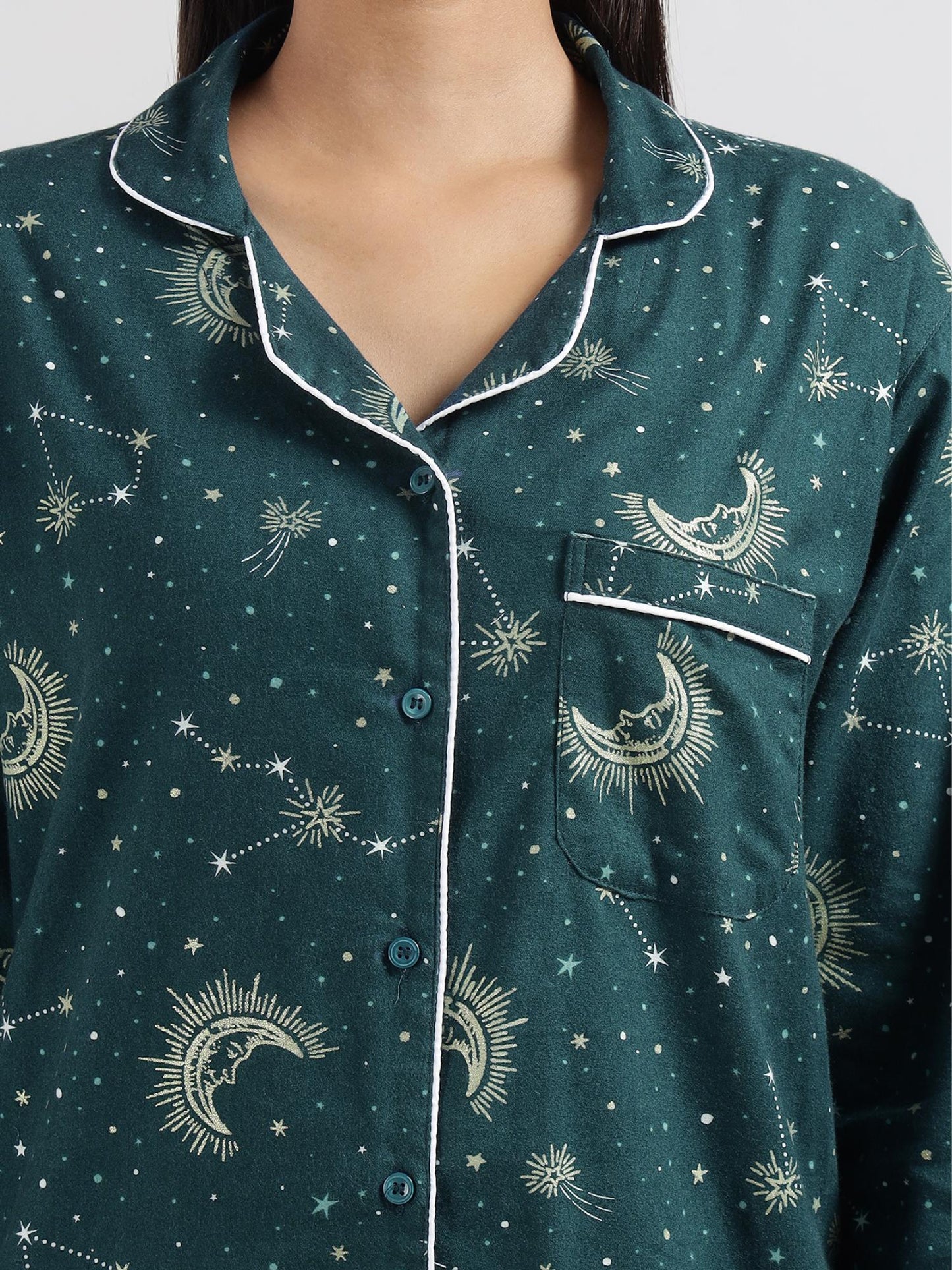 Lunar Cotton Flannel Shirt Pyjama Set