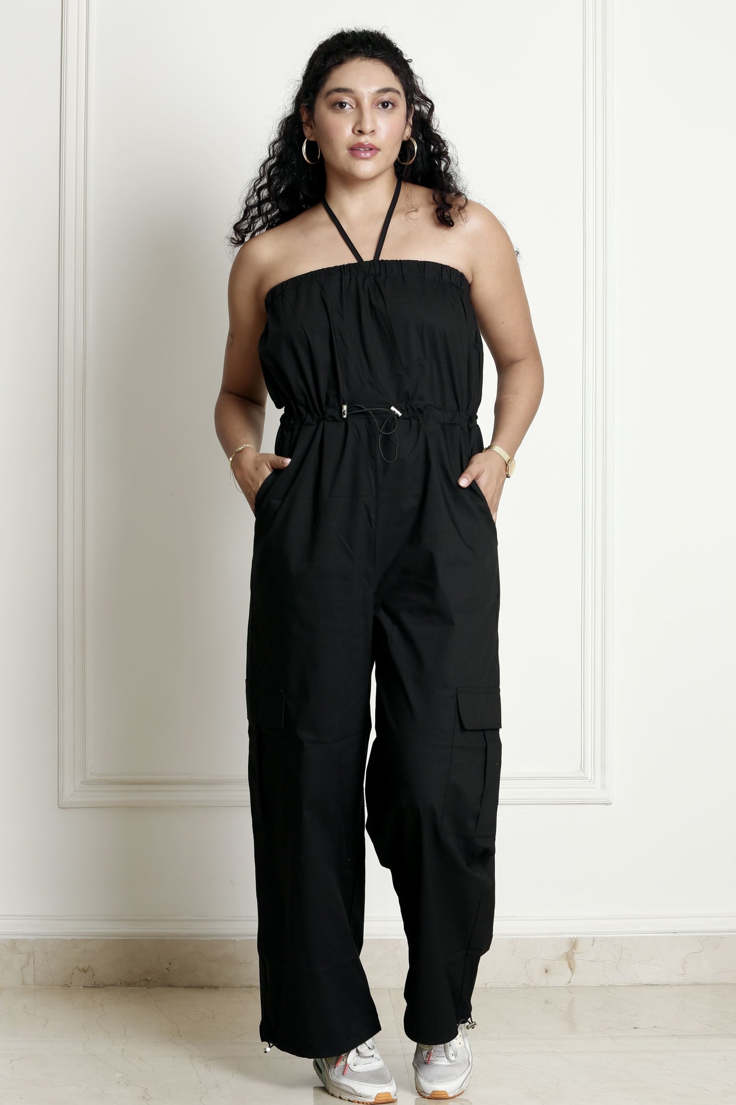 Charcoal Cinched Tube Jumpsuit