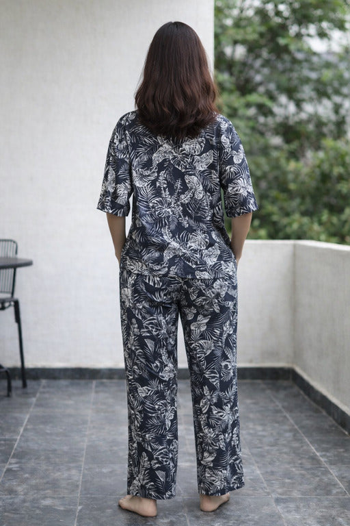 Black Fern Lounge Set (Cotton)
