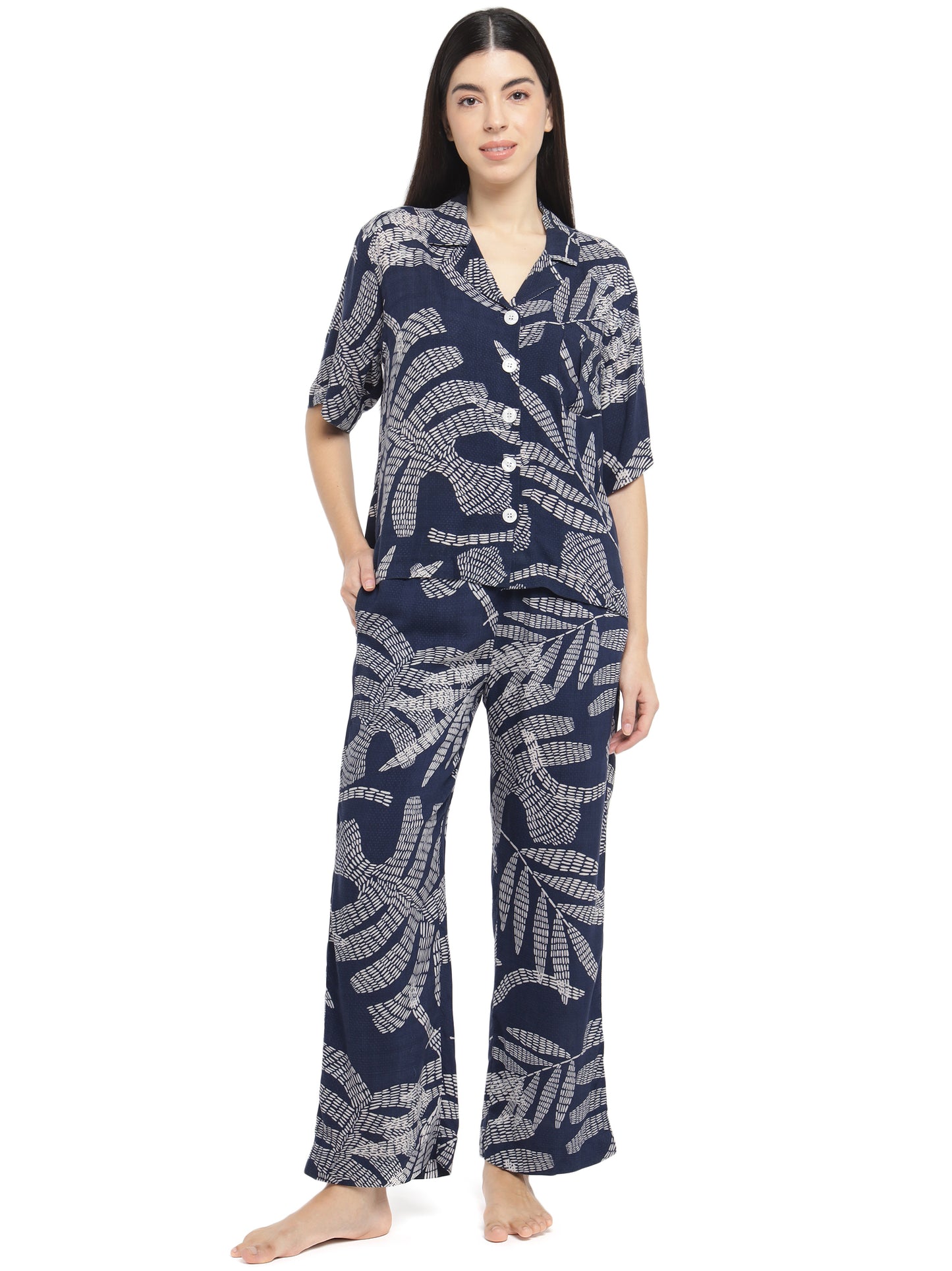 Botanical Oversized Shirt & Lounge Pants (Cotton)