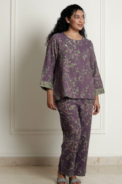 Garden Kimono Set (Purple)