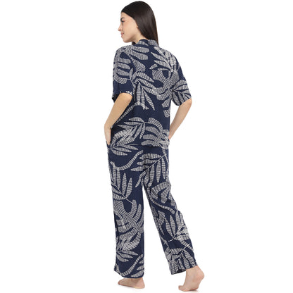 Botanical Oversized Shirt & Lounge Pants (Cotton)
