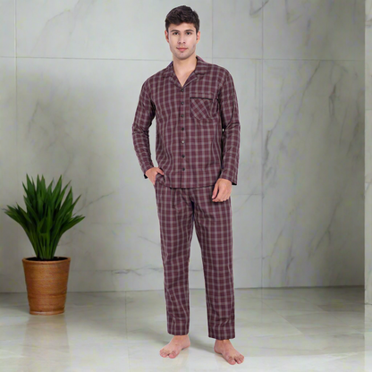 Wine Check Pyjama Set