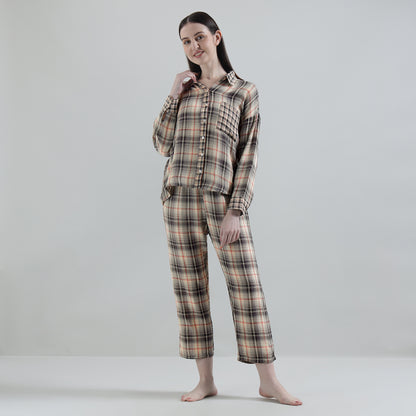 Vintage Checkered Cotton Lounge Set