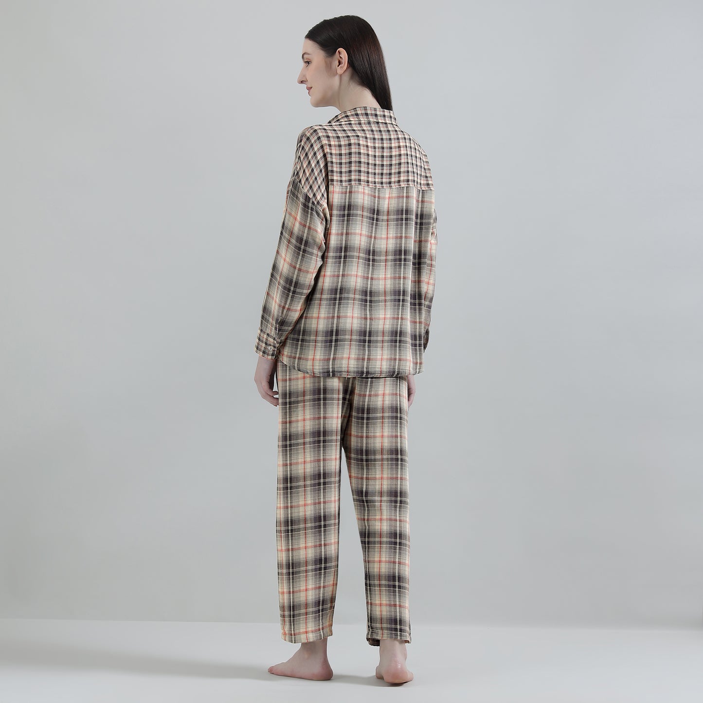 Vintage Checkered Cotton Lounge Set