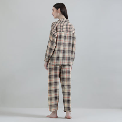 Vintage Checkered Cotton Lounge Set
