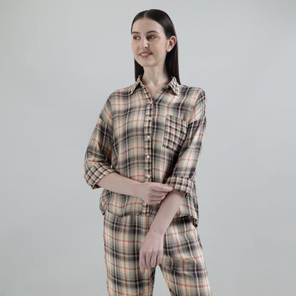 Vintage Checkered Cotton Lounge Set