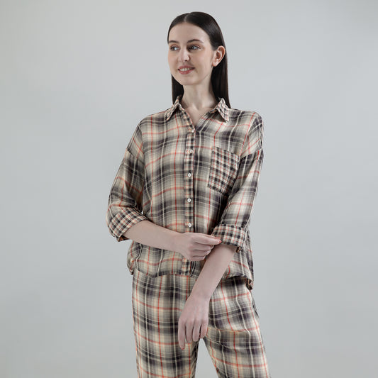 Vintage Checkered Cotton Lounge Set