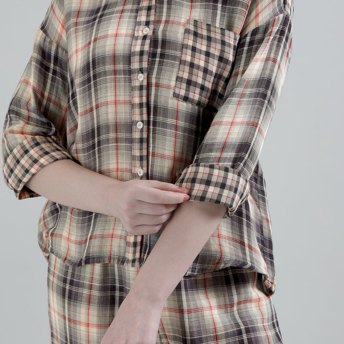 Vintage Checkered Cotton Lounge Set