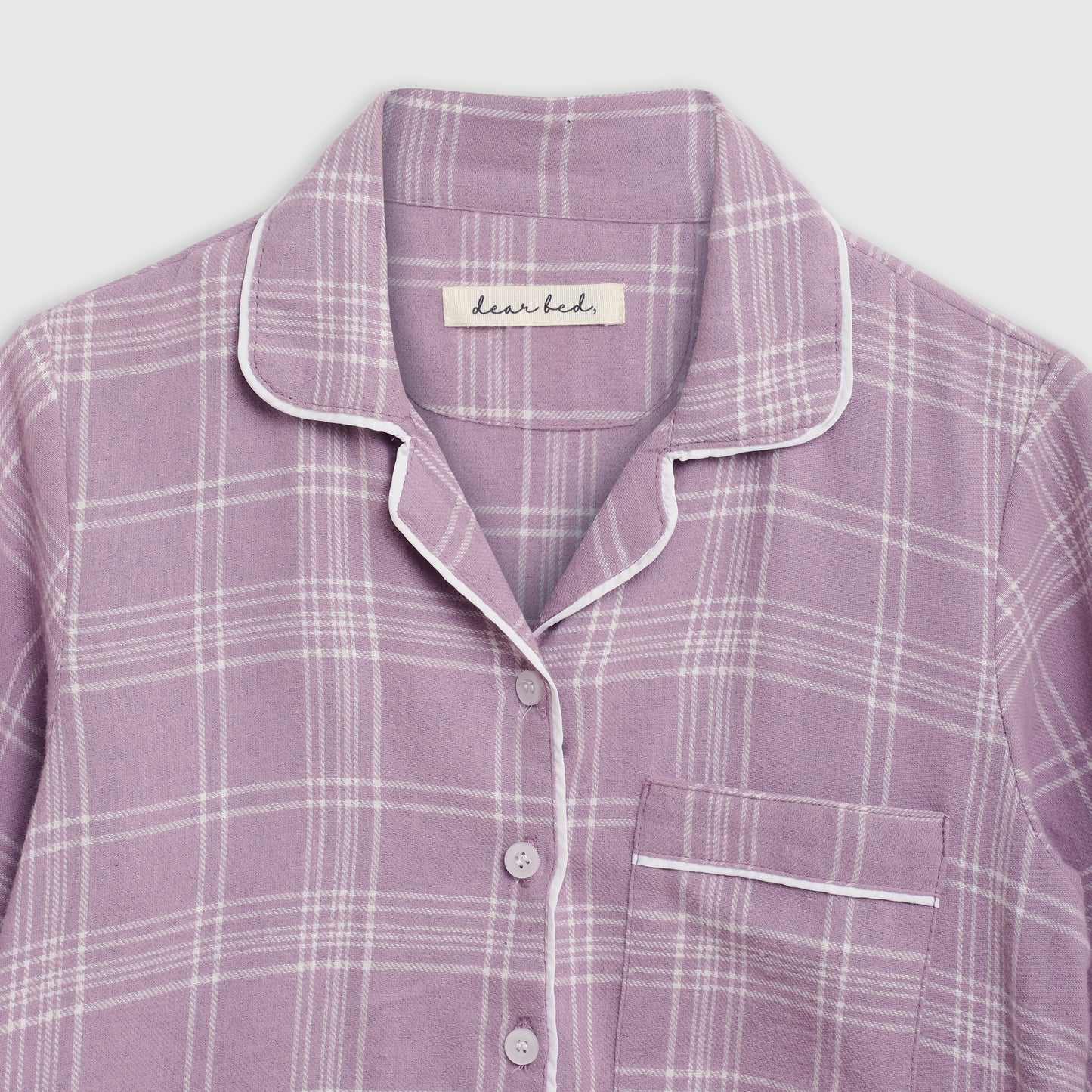 Lilac Checkered Kid’s Night Suit