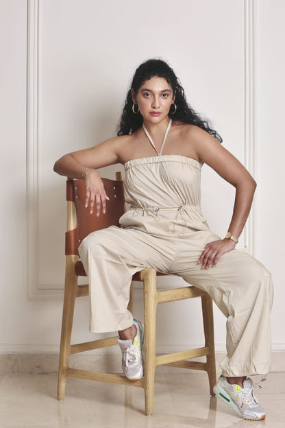 Ivory Cinched Tube Jumpsuit