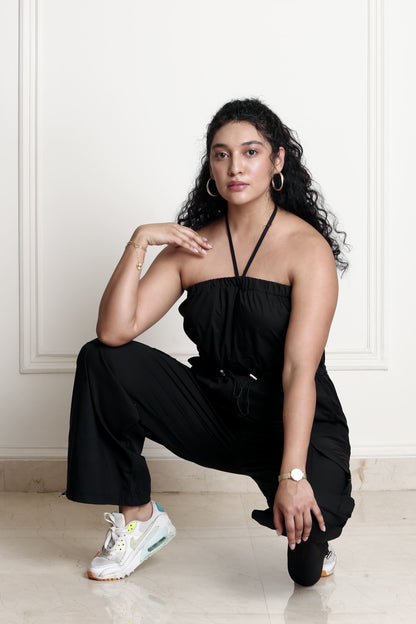 Charcoal Cinched Tube Jumpsuit