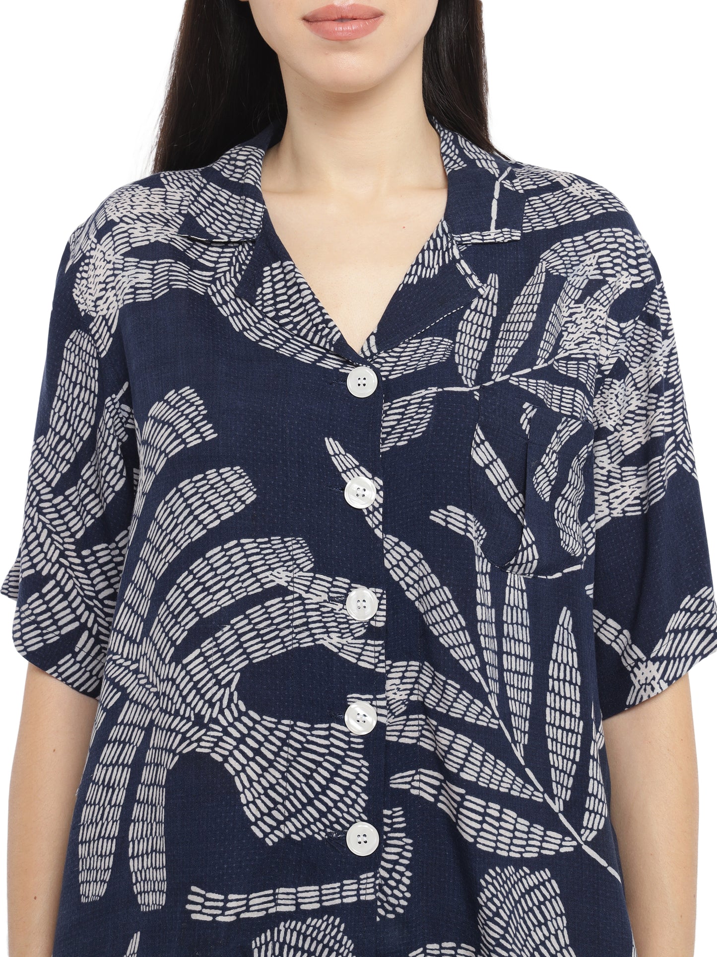 Botanical Oversized Shirt & Lounge Pants (Cotton)