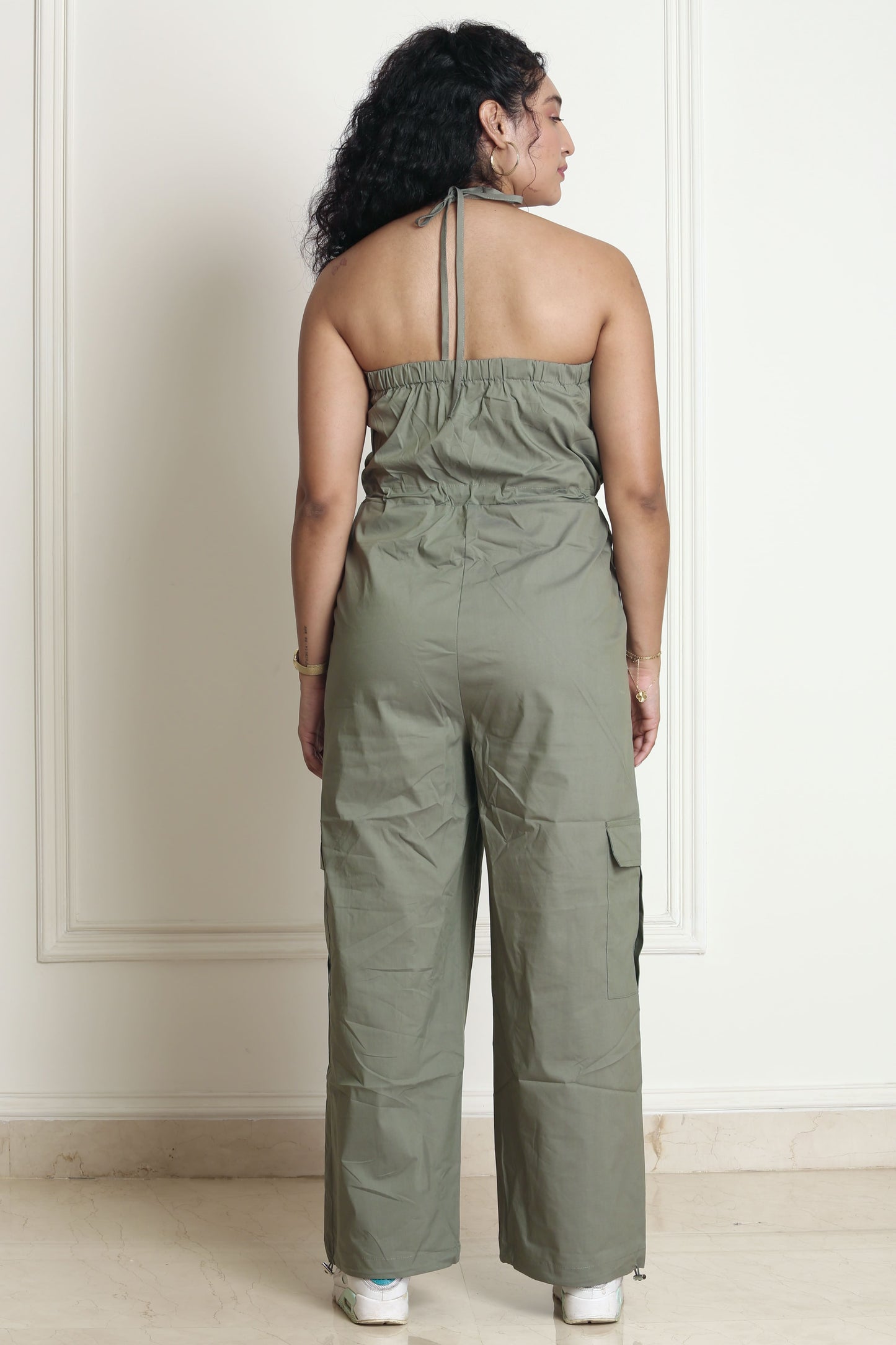 Olive Cinched Tube Jumpsuit