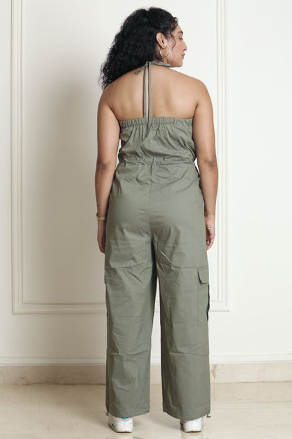 Olive Cinched Tube Jumpsuit