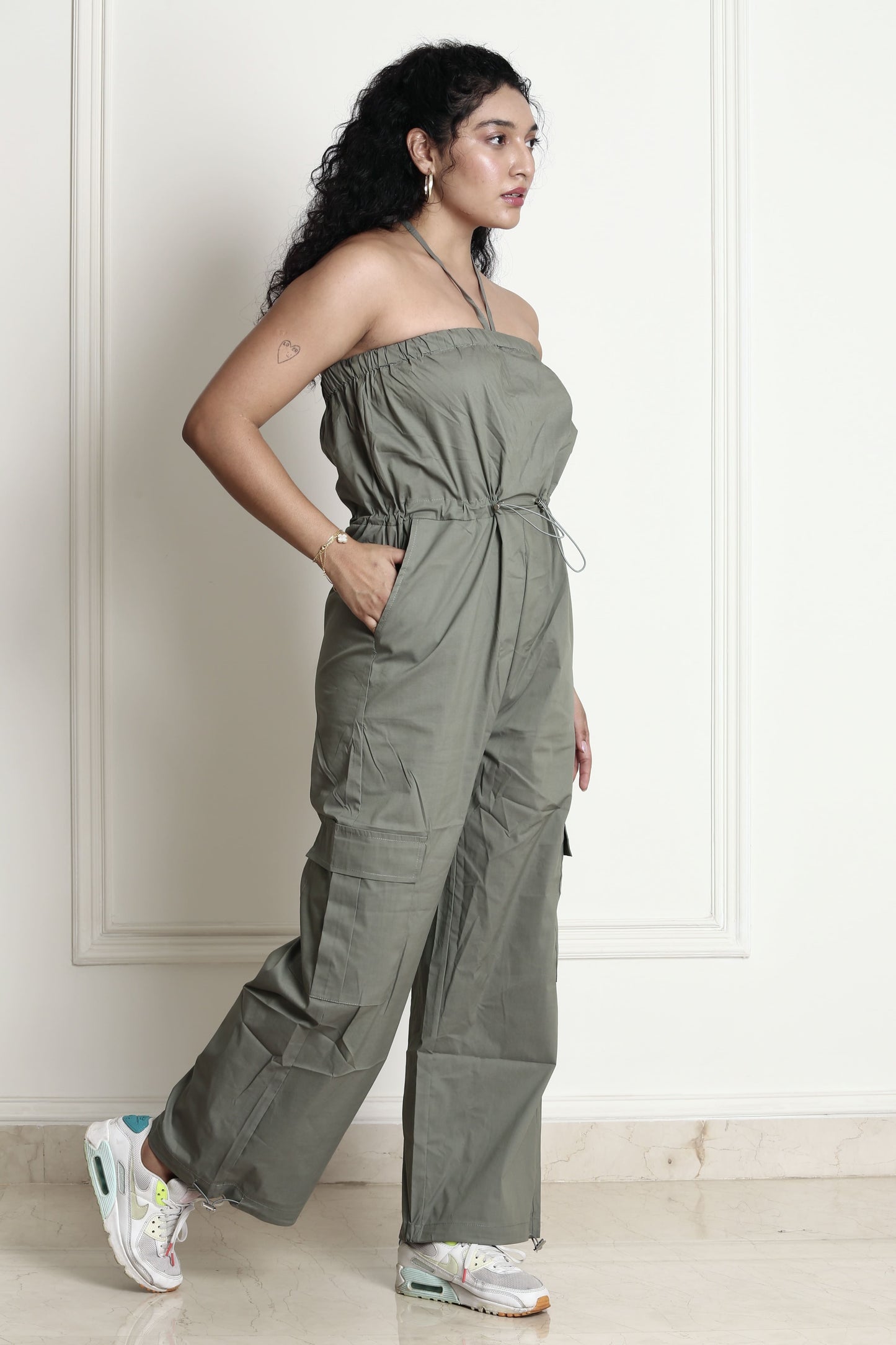 Olive Cinched Tube Jumpsuit