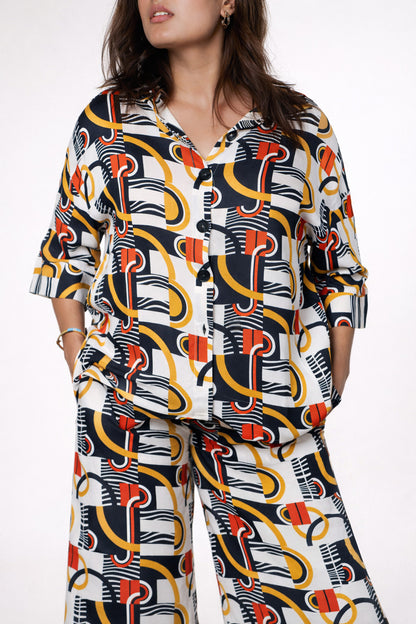 Loopy Cotton Rayon Oversized Shirt + Pajama