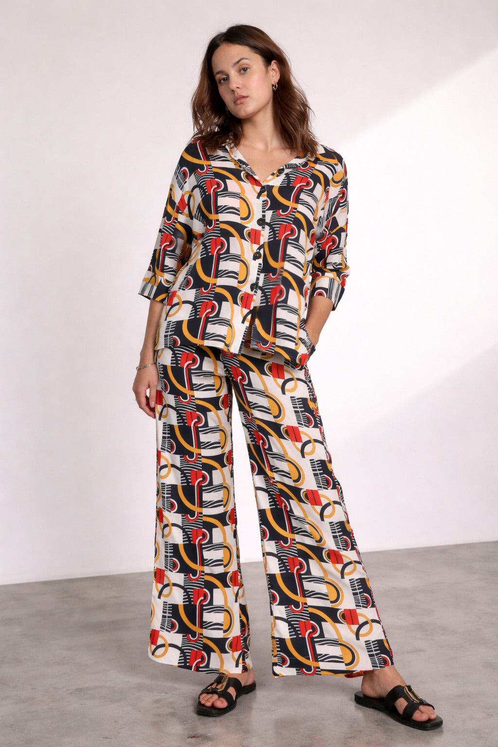 Loopy Cotton Rayon Oversized Shirt + Pajama