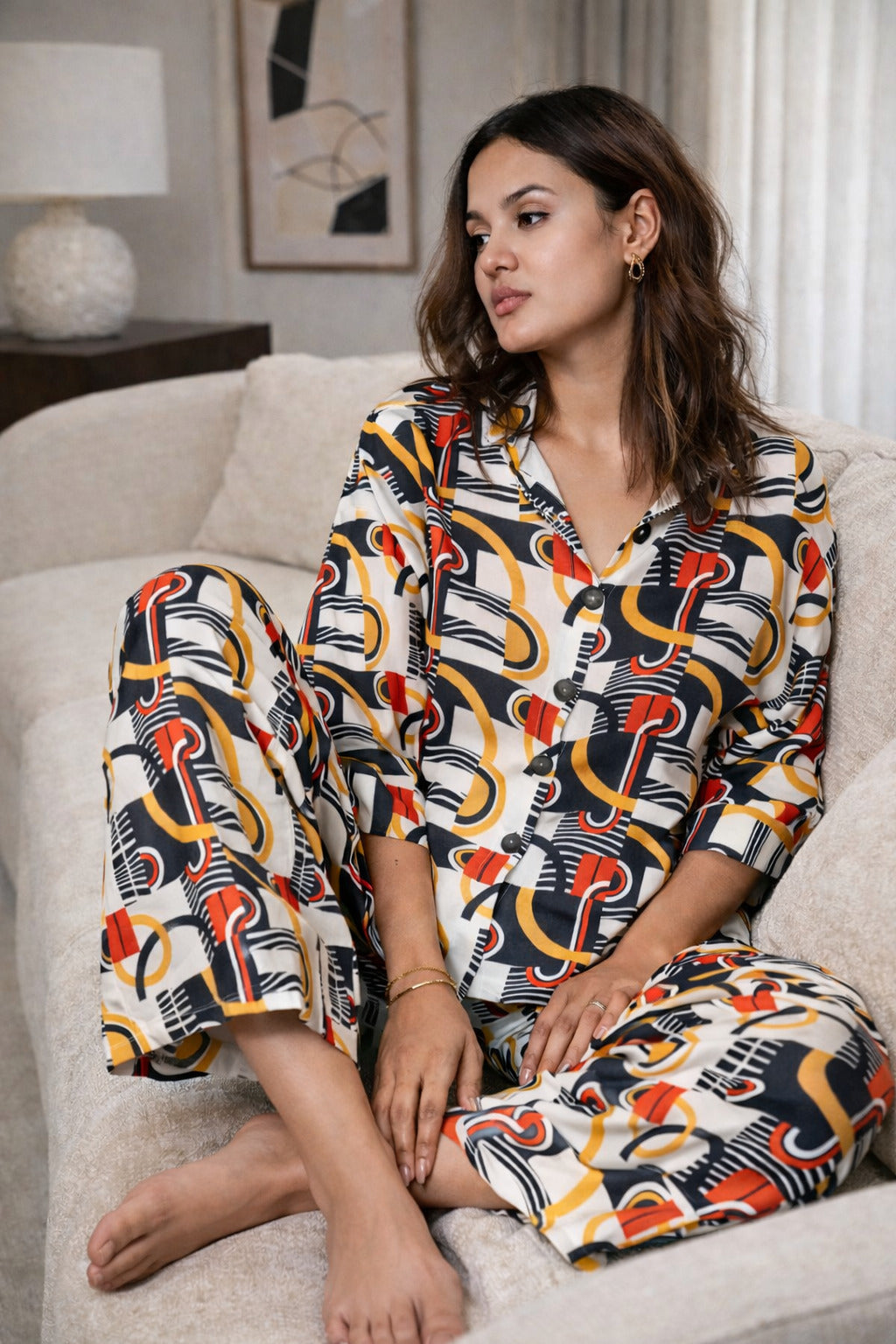 Loopy Cotton Rayon Oversized Shirt + Pajama