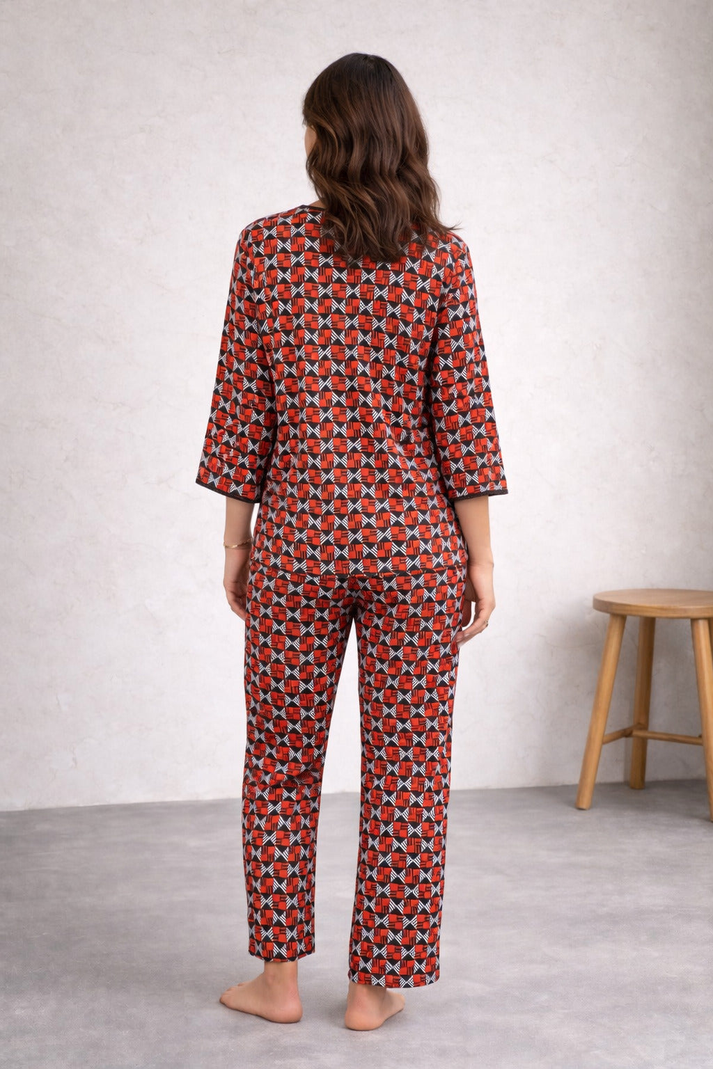 Printed Kurti Top PJ Set