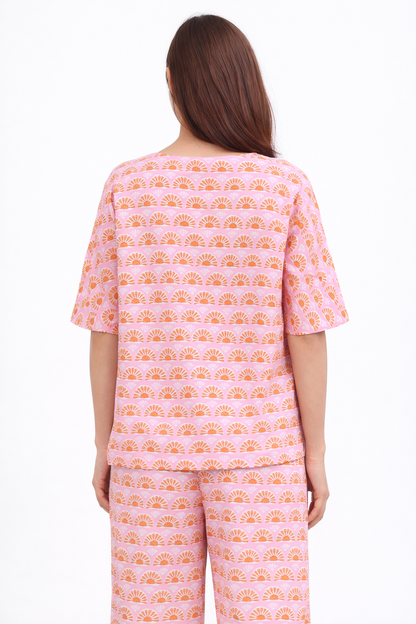 Pink Sunset Cotton Lounge Set