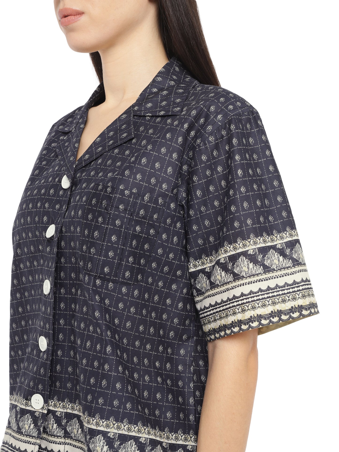 Midnight Oversized Shirt & Shorts Set (Cotton)