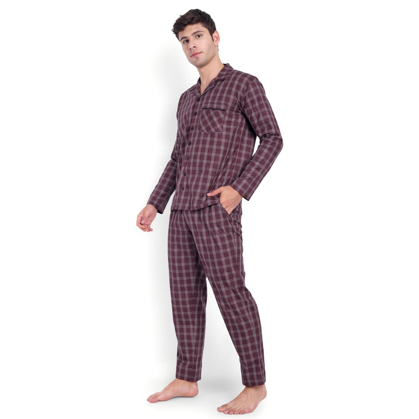 Wine Check Pyjama Set